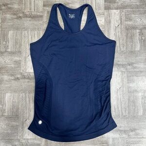 Athleta “Speedlight” Navy Seamless Racerback Tank Size Small